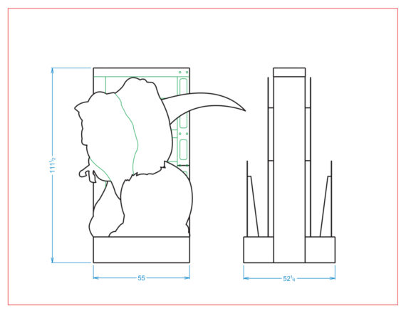 Jurassic World: Fallen Kingdom entryway line drawing